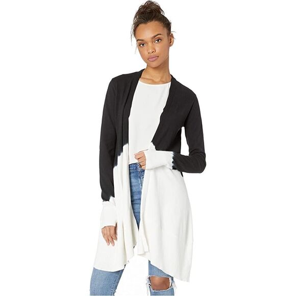 Blanc Noir Dip-Dye Long Cardigan - Black and White size XS NWT - Picture 1 of 5
